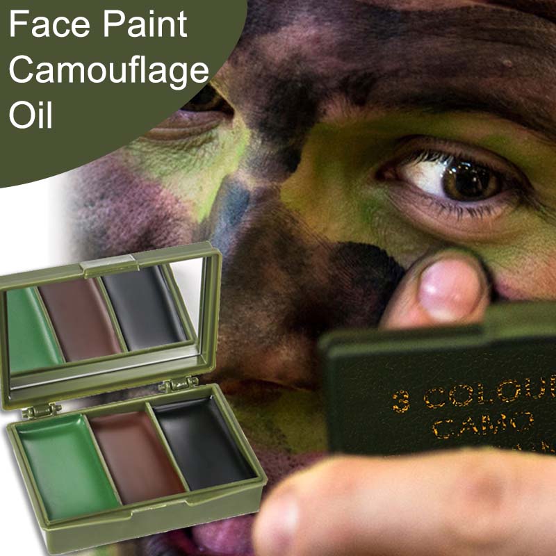 Camo Face Paint - 3 Renk Kamuflaj Yüz Boyama Kamuflaj