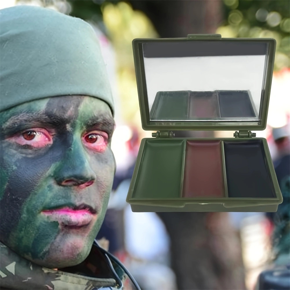 Camo Face Paint - Üç Renkli Kamuflaj Yüz Boyama Kiti