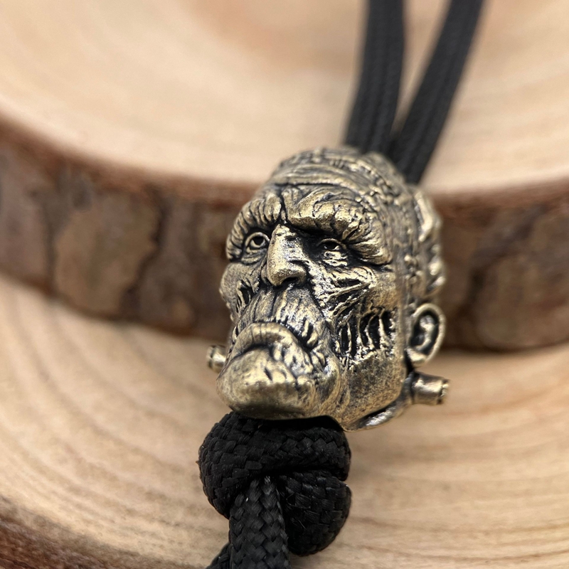 Paracord Survival Bracelet - Çılgın bilim adamı baş heykeli pirinç