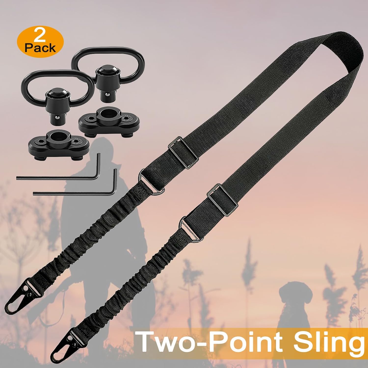 Rifle Sling Swivel - Uzunluk Ayarlayıcılı 2 Noktalı QD Tüfek