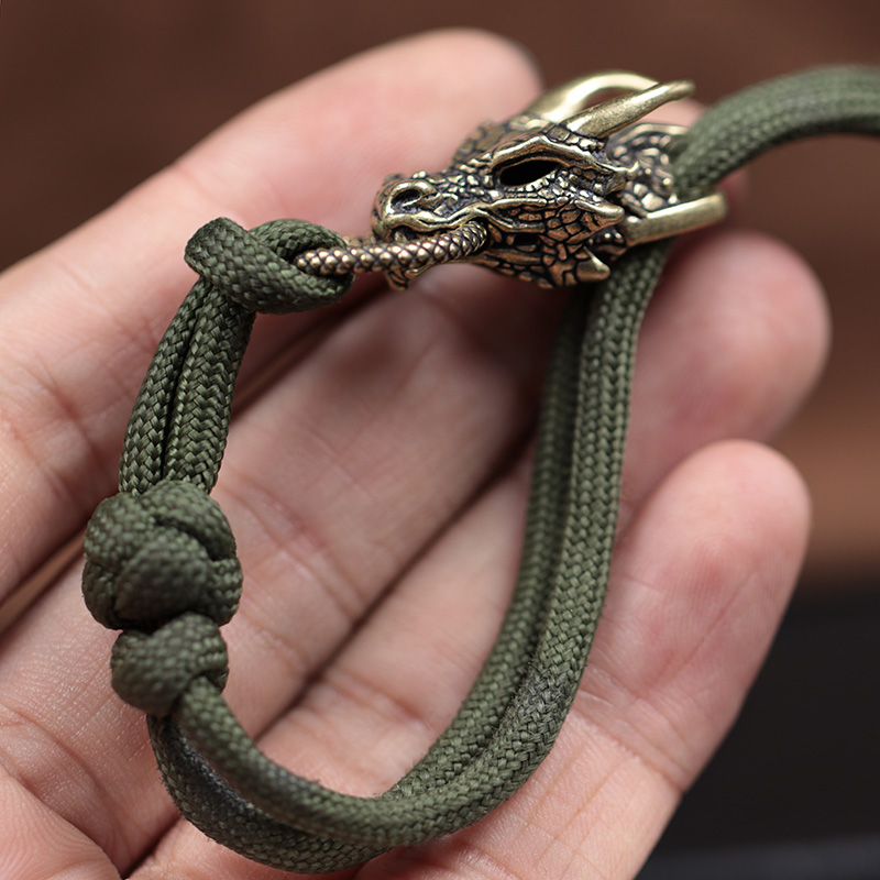 Ejderha Başlı Pirinç Toka EDC  - Paracord Survival Bracelet incelemesi ve fiyatı