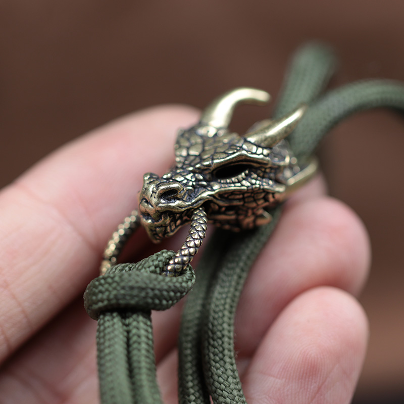 Ejderha Başlı Pirinç Toka EDC  - Paracord Survival Bracelet incelemesi ve fiyatı